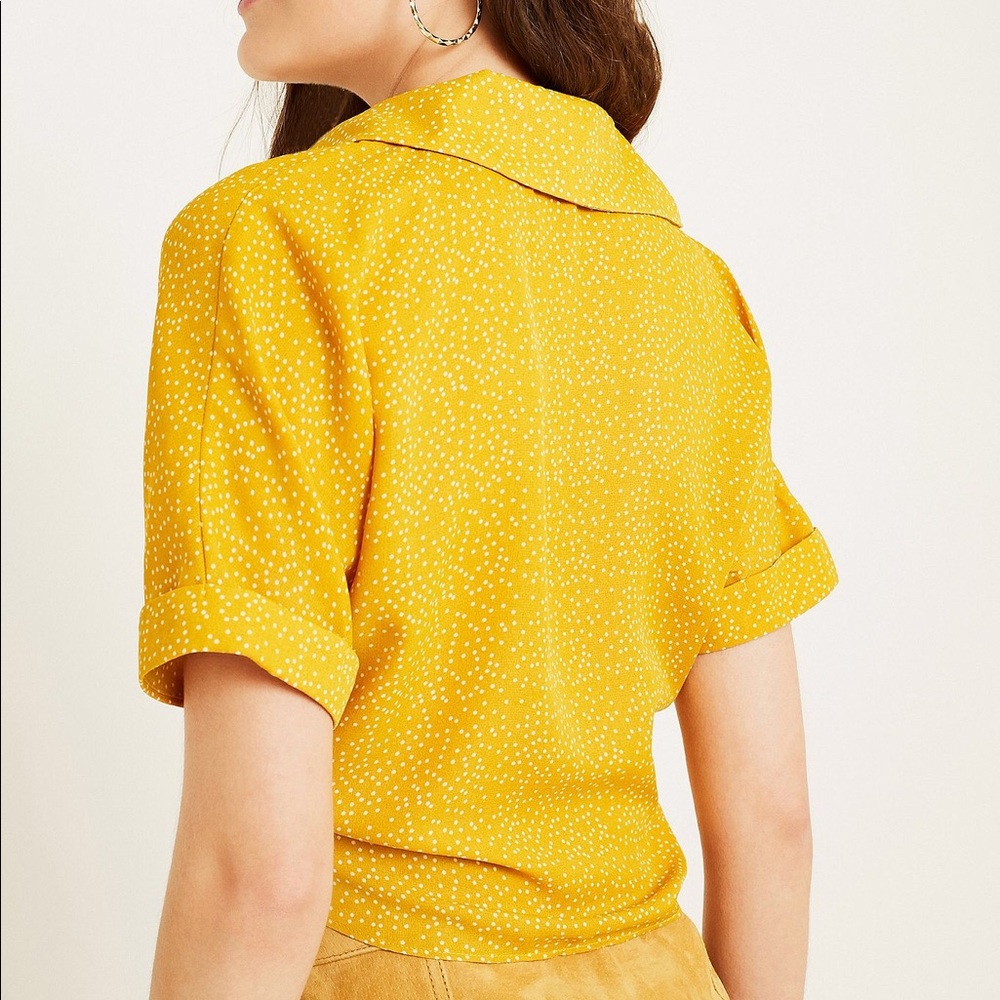 Urban Outfitters Yellow Polka Dot Tie-front Top - Picture 11 of 16